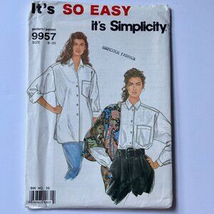 Simplicity Pattern 9957 Loose Fitting Shirt and Scarf